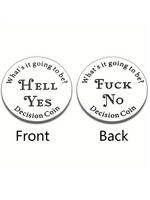 Fashion Letter Pattern Stainless Steel Coin, Funny Challenge Coin for Men & Women, Trendy All-match & Exquisite Clothes Acces...