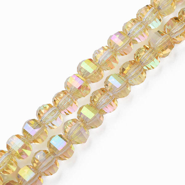 Electroplate Transparent Glass Beads Strands