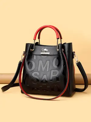 Fashion Letter Pattern Crossbody Bag, Casual PU Leather Shoulder Bag for Women, Trendy Versatile High-quality Daily Commuting...