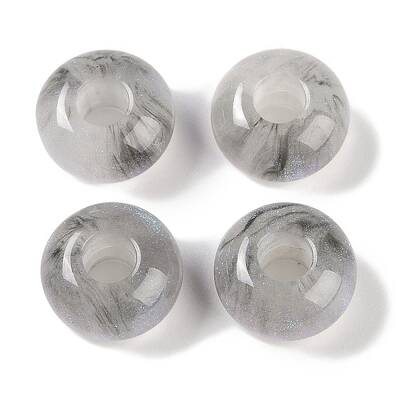 Resin European Beads with Glitter Powder