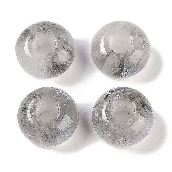 Resin European Beads with Glitter Powder