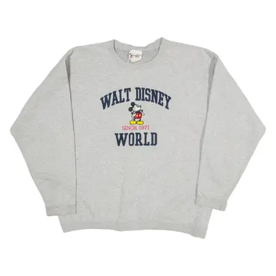 DISNEY Mickey Mouse Womens Sweatshirt Grey 90s L
