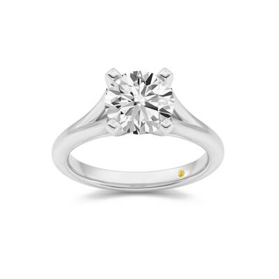 Luxen Split Shank Round Lab Grown Diamond Solitaire Ring | 14K White Gold 1 CT. TW.