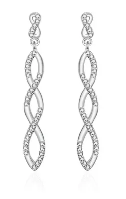 Agato Sparkling Zirconia Drop Earrings AGT-E035PW
