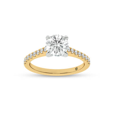 Destiny Half Coverage Round Lab Diamond Engagement Ring | 10K Yellow Gold 2 7/8 CT. TW.