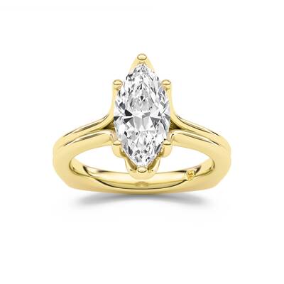 Fleur Marquise Lab Grown Diamond Engagement Ring | 14K Yellow Gold 1 CT. TW.
