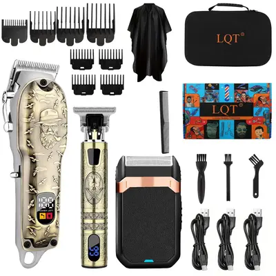 Professional Hair Clipper for Men, 1 Box Nose Hair Trimmer Set, Cordless Beard Trimmer, Rechargeable Clippers Set for Hair Cu...