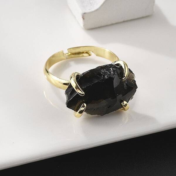 Natural Obsidian Finger Rings