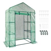 VEVOR Walk-in Green House, 4.6 x 2.4 x 6.7 ft, Greenhouse with Shelves, High Strength PE Cover with Doors, Windows and Steel ...