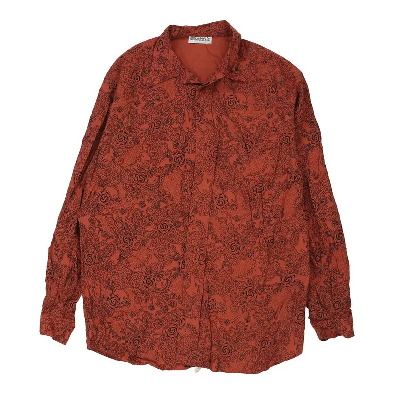 Alessandrini & Co. Patterned Shirt - XL Orange Cotton