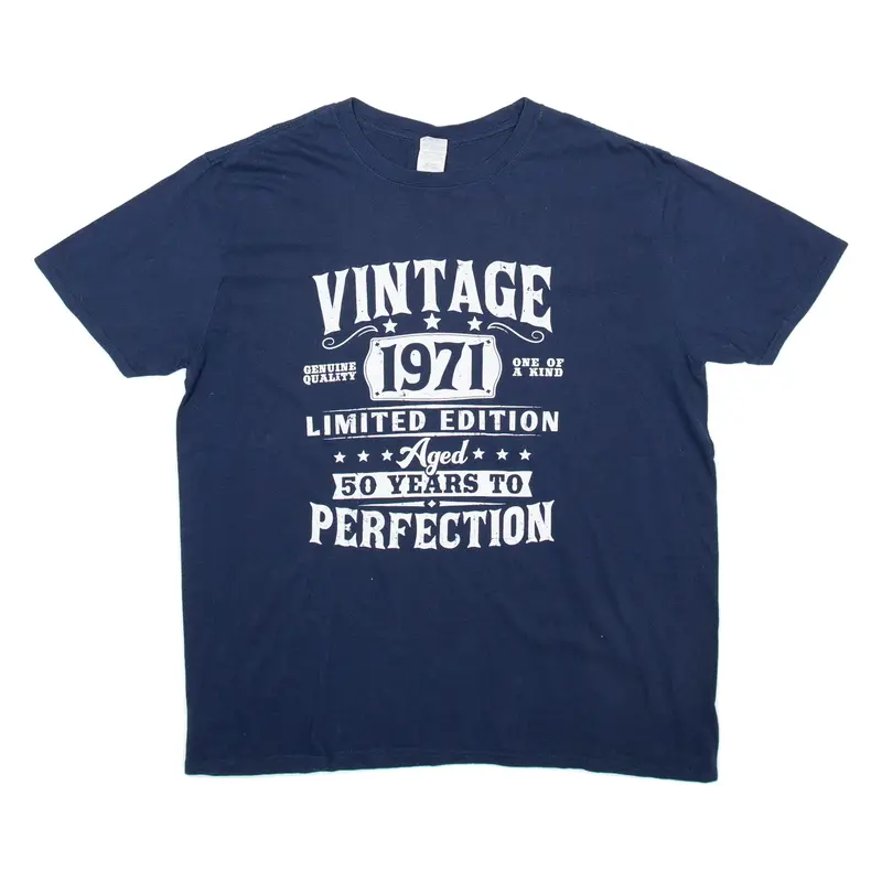 GILDAN Mens T-Shirt Blue L