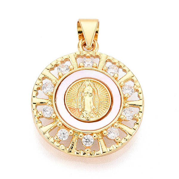 Brass Micro Pave Clear Cubic Zirconia Pendants