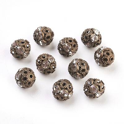 Brass Rhinestone Beads