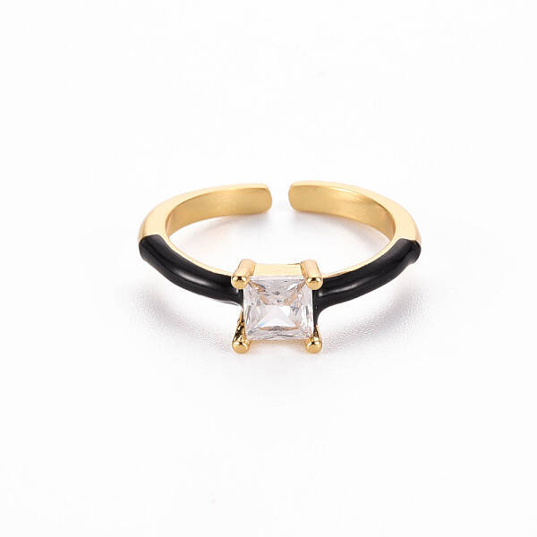Brass Enamel Cuff Rings