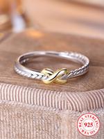 S925 Sterling Silver Fashion Cross Design Ring, Fashion Jewelry for Party, Daily Decor, Trendy All-match & Exquisite Jewelry ...