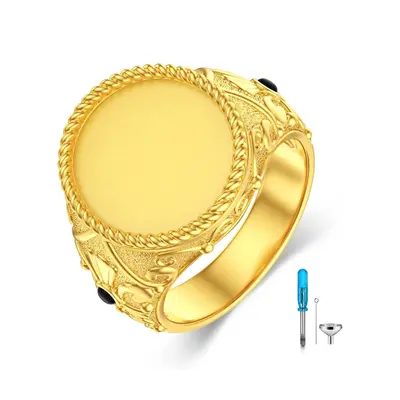 14K Gold Custom Engraved Ring for Men