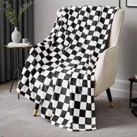 Checkerboard Print Blanket, Soft Comfortable Plaid Print Throw Blanket, Christmas Decor Warm Napping Blanket for Home Office ...