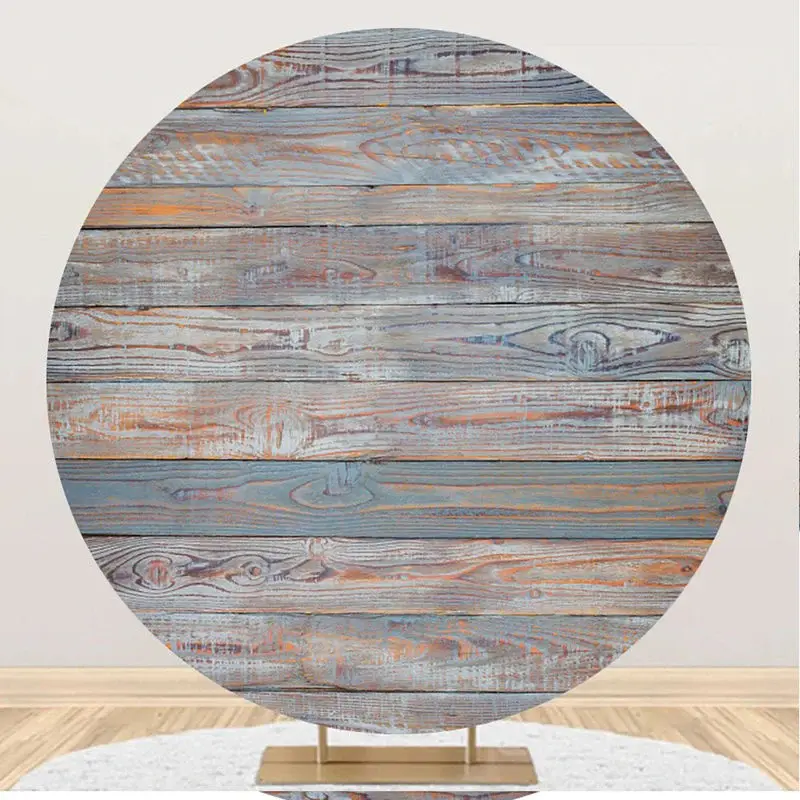 Vintage Rustic Wooden Wall Textured Circle Backdrop - Aperturee
