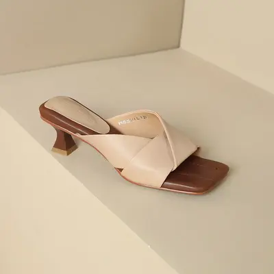 CHIKO Larianna Open Toe Kitten Heels Slides Sandals