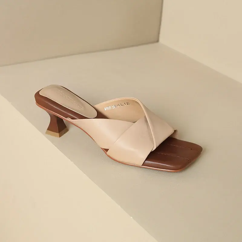 CHIKO Larianna Open Toe Kitten Heels Slides Sandals