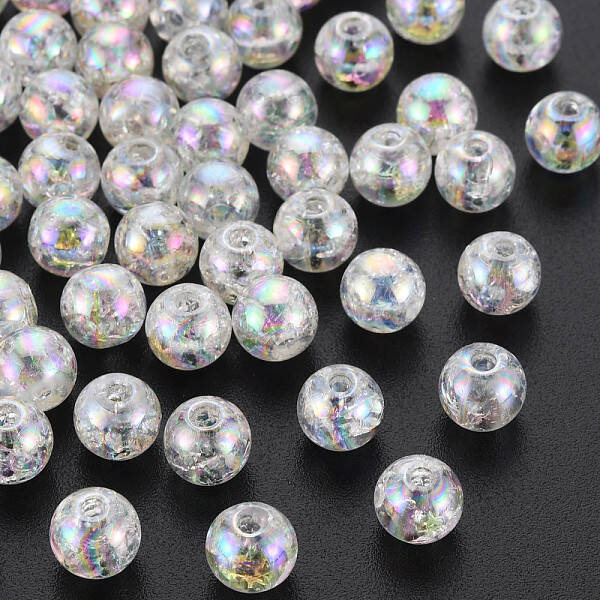 Transparent Crackle Acrylic Beads