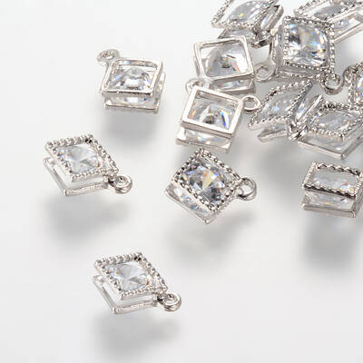 Rhombus Alloy Charms