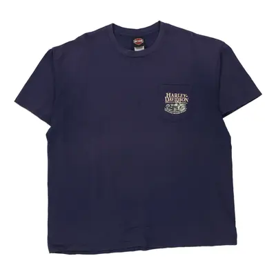 Lincoln, Nebraska Harley Davidson Graphic T-Shirt - 2XL Navy Cotton