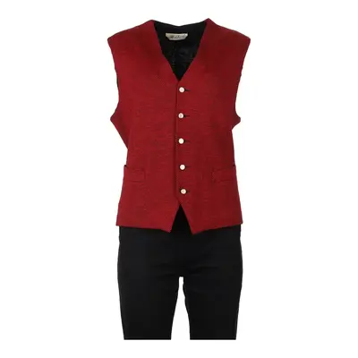 1950s/1960s Me Gherh Waistcoat - Large Red Wool