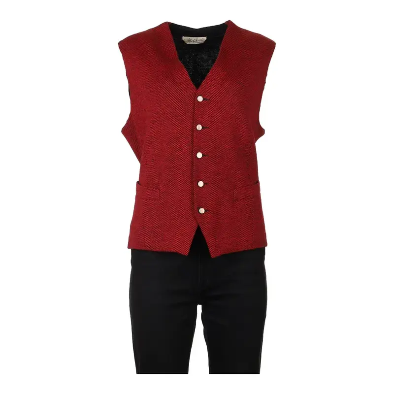 1950s/1960s Me Gherh Waistcoat - Large Red Wool