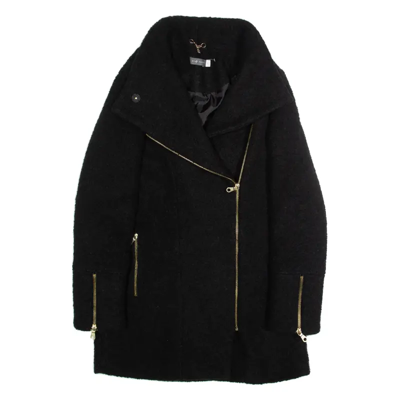 MINT VELVET Womens Overcoat Jacket Black S