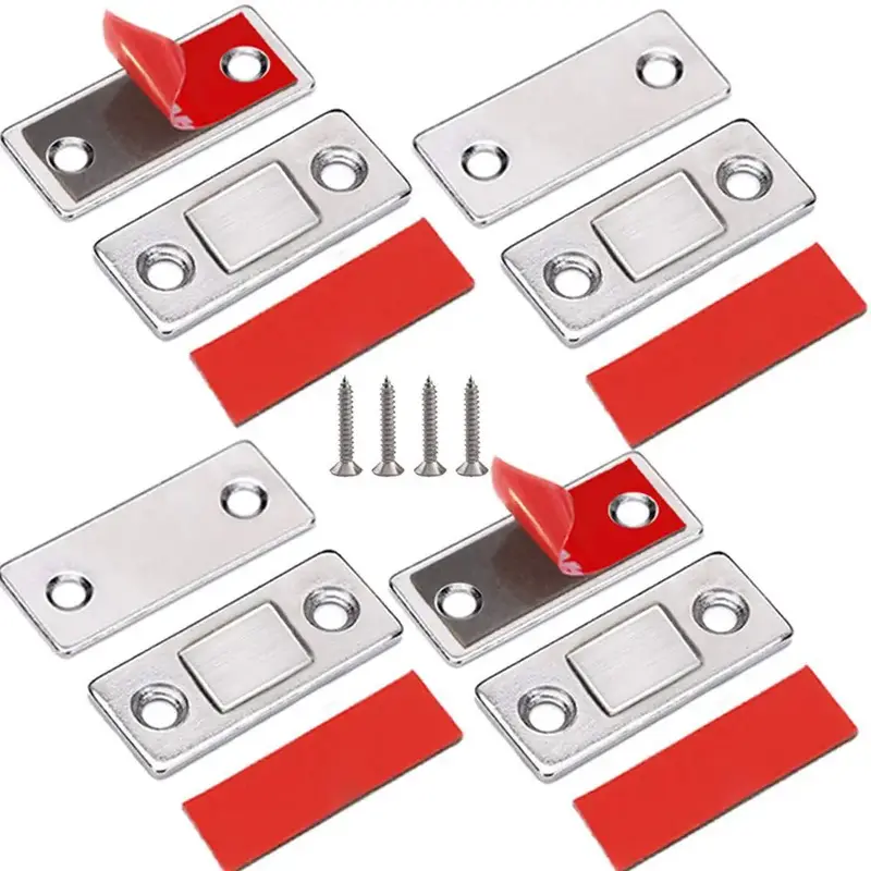 Cabinet Magnetic Catch, Ultra-thin Cabinet Door Magnetic Catch, Adhesive Cabinet Latch Magnetic Closures for Kitchen Closet D...