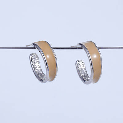 C-shaped Brass Stud Earrings