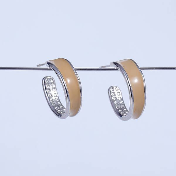C-shaped Brass Stud Earrings