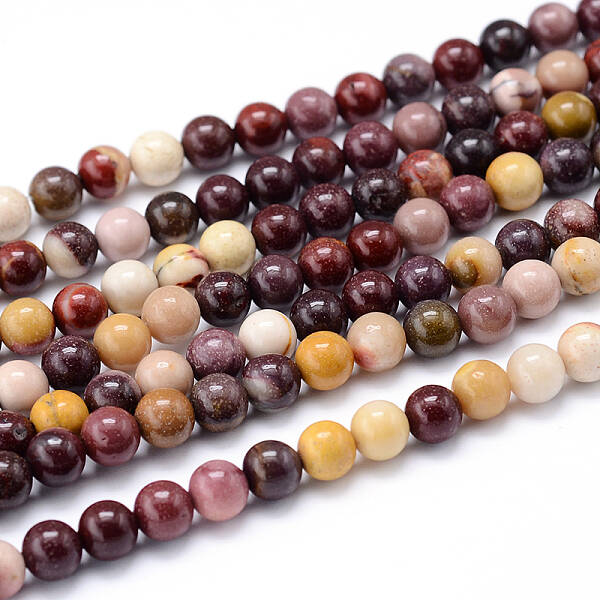 Round Natural Mookaite Beads Strands