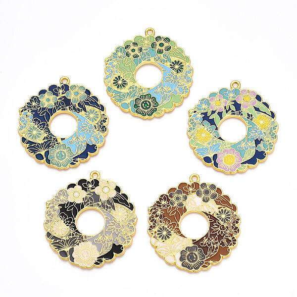 Rack Plating Alloy Enamel Big Pendants