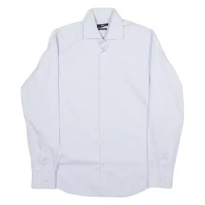 HUGO BOSS Regular Fit Mens Plain Shirt Blue Long Sleeve M