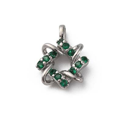 Brass Micro Pave Cubic Zirconia Pendants