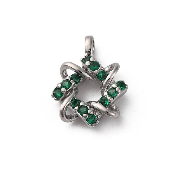 Brass Micro Pave Cubic Zirconia Pendants