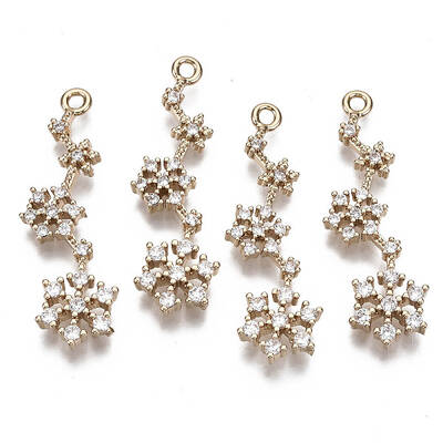 Brass Micro Pave Cubic Zirconia Pendants for Christmas