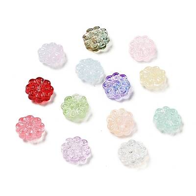 Spray Painted Transparent Glass Beads