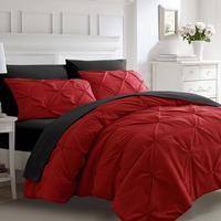 【Summer Gift】ELNIDO QUEEN 7PCS Comforter Set -  7 Piece Pintuck Bed in a Bag with Sheets, All Season Pinched Pleat Beddin...
