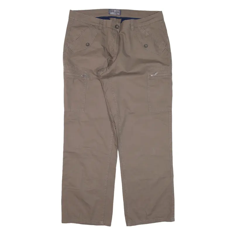 NORTH ROUTE Cargo Trousers Brown Relaxed Straight Womens W35 L31