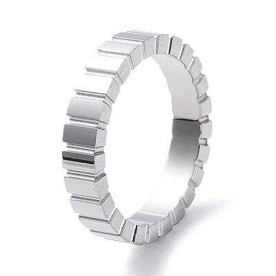 Non-Tarnish 304 Stainless Steel Grooved Finger Rings