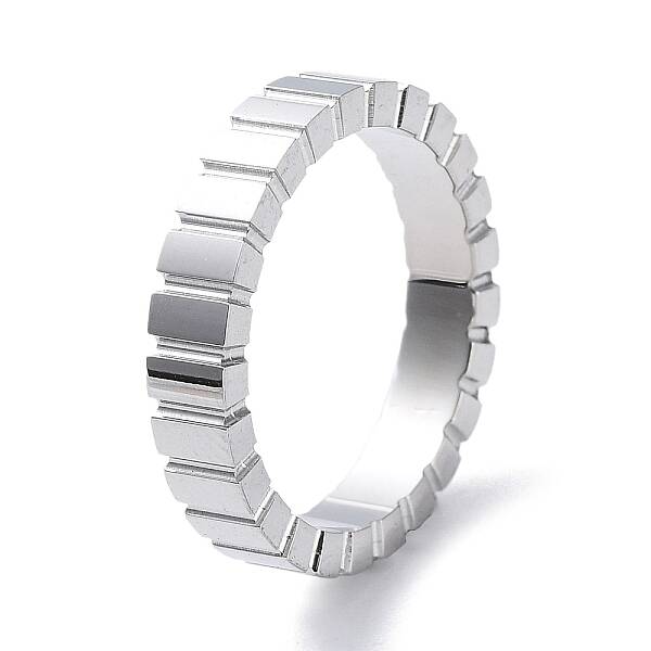 Non-Tarnish 304 Stainless Steel Grooved Finger Rings