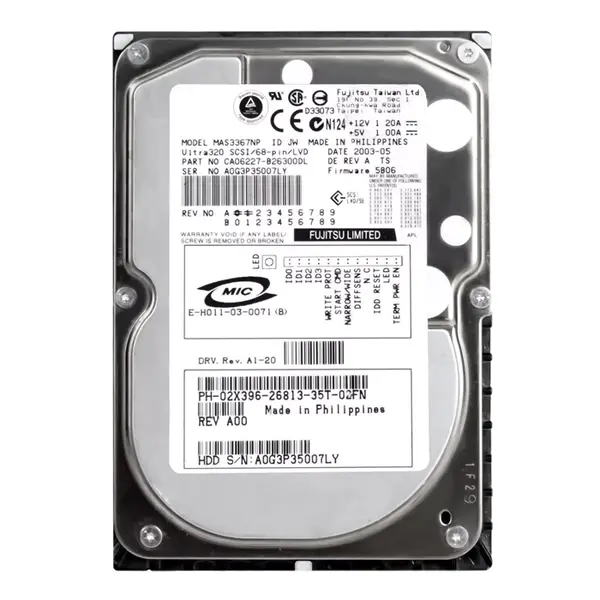 2X396 Dell 36GB Ultra-320 SCSI 15000 3.5-inch Hard Drive