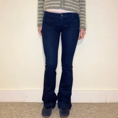 Seafarer Flared Jeans - 29W UK 8 Blue Cotton Blend