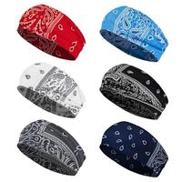 Boho Style Paisley Print Sports Hairband, 6 Counts/set Non-slip Soft Hairband, Sports Hair band for Yoga, Running, Cycling, ...