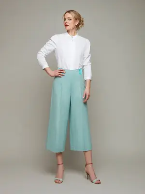 TILIA | High Waist Culottes | Color: Lagoon | Size: XS