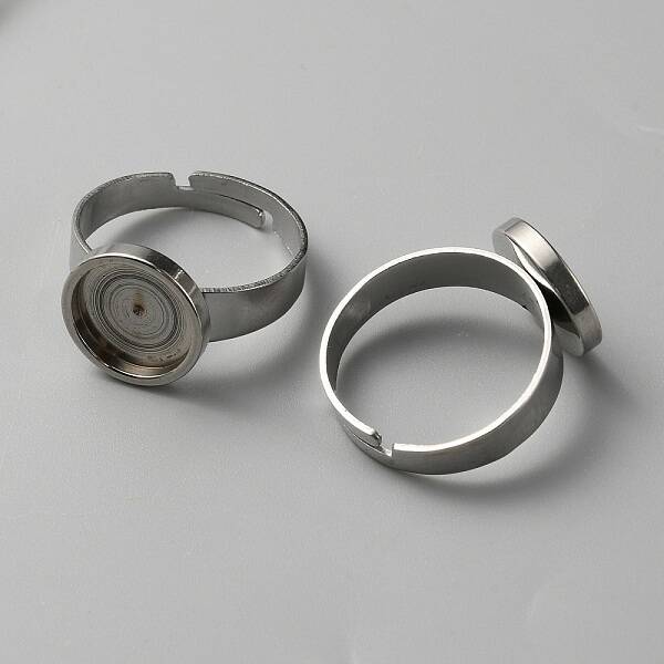 304 Stainless Steel Adjustable Bezel Cup Ring Settings