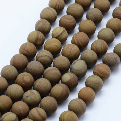 Natural Wood Lace Stone Beads Strands